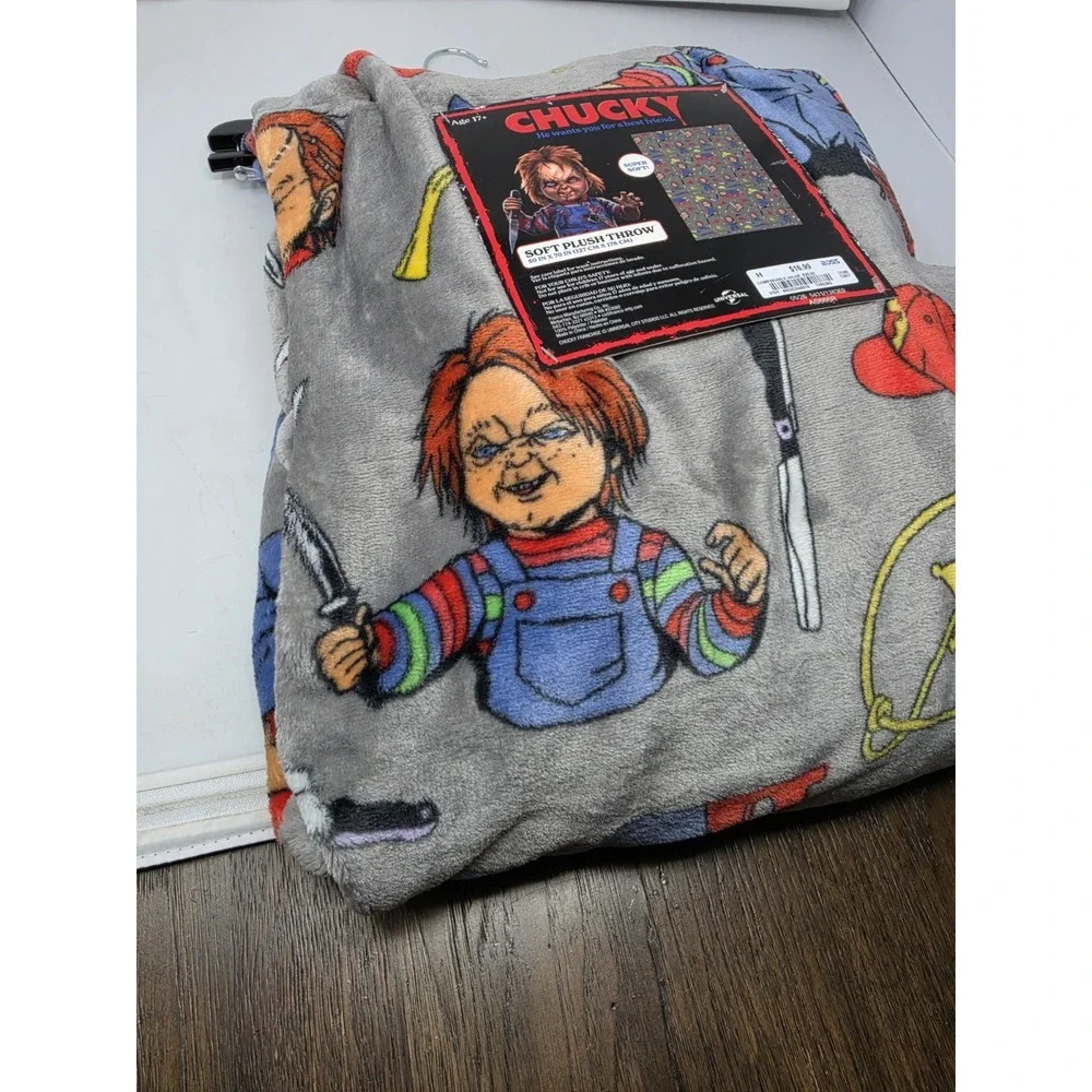 NEW Chucky Good Guy Halloween Plush Throw Blanket